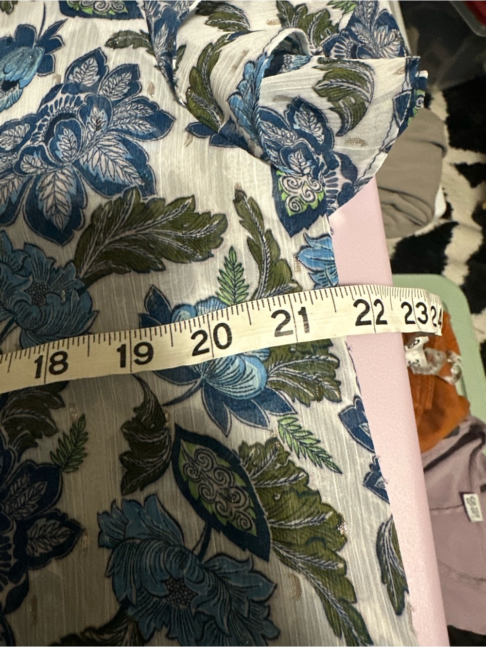 MISA Los Angeles Maria Top in Flora Azulia size large luxury floral peasant boho - Picture 7 of 8